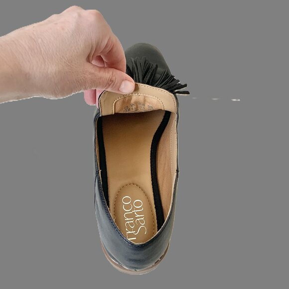 EUC Franco Sarto Hadden Leather Loafers, Black, Size 7.5 - Picture 4 of 12